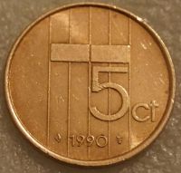 Лот: 8223006. Фото: 3. 5 центов 1990 Нидерланды, 5 центов... Коллекционирование, моделизм