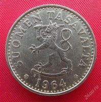 Лот: 2580081. Фото: 2. (№2330-2/LZ) 20 пенни 1964 (Финляндия... Монеты