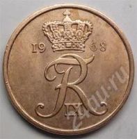 Лот: 360047. Фото: 2. Дания. 5 оре 1968г. Монеты