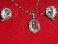 Лот: 11227525. Фото: 2. набор серьги и подвеска, серебро. Ювелирные изделия, бижутерия, часы