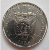 Лот: 21380054. Фото: 2. Эквадор, 5 сукре 1988 года. Монеты