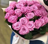 Лот: 14566944. Фото: 2. Розы сиреневые в стильную упаковку. Цветы, букеты