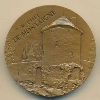 Лот: 9675394. Фото: 2. СССР медаль 1984 Монтень 450 лет... Значки, медали, жетоны