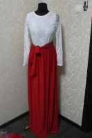 Лот: 6598452. Фото: 2. платье в пол,белый верх,красный... Женская одежда