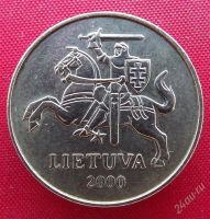 Лот: 2689544. Фото: 2. (№2517) 50 центов 2000 (Литва). Монеты