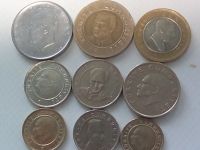 Лот: 21378791. Фото: 2. Набор монет Турции, 9 шт., разные... Монеты