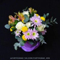 Лот: 6865315. Фото: 2. Шляпная коробка с цветами № 253... Цветы, букеты