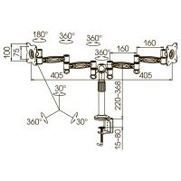 Лот: 3912373. Фото: 2. Кронштейн для двух мониторов Office-3. Аксессуары