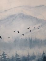 Лот: 20653116. Фото: 5. Картина "Первый снег" масло мастихин...