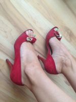 Лот: 5977241. Фото: 5. Туфли красные замша Италия