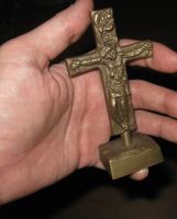 Лот: 6042532. Фото: 7. Настольное распятие бронза Европа