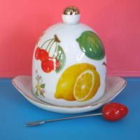 Лот: 4010357. Фото: 5. 🍋 Лимонница фарфоровая с вилочкой...