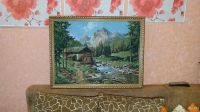 Лот: 17911155. Фото: 2. Картина гобелен Домик в Горах... Картины, панно