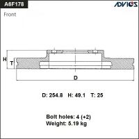 Лот: 14479662. Фото: 2. Тормозной диск передний Advics... Автозапчасти