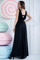 Лот: 8543664. Фото: 2. Платье вечернее черное с глубоким... Женская одежда