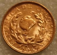 Лот: 8133118. Фото: 2. 1 сентаво 1967 Колумбия. Монеты