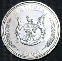 Лот: 12646096. Фото: 2. Намибия. 1 доллар. 1990 год. Редкая. Монеты