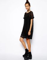 Лот: 4232296. Фото: 4. Платье-футболка из сеточки в горошек. Красноярск