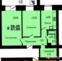 Лот: 9580267. Фото: 3. Сдам 2-к квартира, 62 м?, 14/17... Красноярск