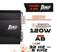 Лот: 20009772. Фото: 3. Усилитель мощности AMP MASS 4... Авто, мото, водный транспорт