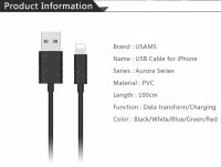 Лот: 9475276. Фото: 2. USB дата кабель USAMS Lightning... Аксессуары