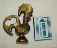 Лот: 13764540. Фото: 5. Открывалка фигурка бронзовая Петух...