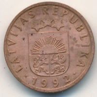 Лот: 8726463. Фото: 2. Латвия 2 сантима 1992 года. Монеты