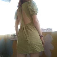 Лот: 19302564. Фото: 5. Платье мини льняное с эффектной...