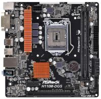 Лот: 9864900. Фото: 2. Материнская плата Asrock H110M-DVS... Комплектующие
