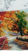 Лот: 10939463. Фото: 2. Картина (Осенний парк). Изобразительное искусство