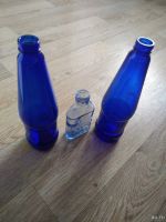 Лот: 16680502. Фото: 5. Бутылка. Синее стекло... для поделок...