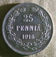 Лот: 15199969. Фото: 2. 25 пенни 1916 года серебро. Монеты