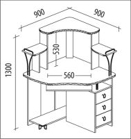 Лот: 5023931. Фото: 3. Стол компьютерный угловой (Фортуна... Мебель
