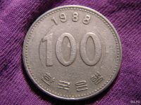 Лот: 8294853. Фото: 2. 100 вон, 1988 год, Южная Корея. Монеты
