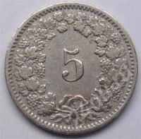 Лот: 217096. Фото: 2. Швейцария. 5 рапен 1914г. Редкость... Монеты