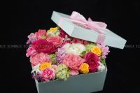 Лот: 7258864. Фото: 2. FlowerBox (роза, вибурнум, гиацинт... Цветы, букеты