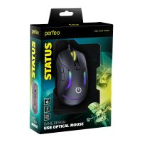Лот: 24997447. Фото: 2. Мышь Perfeo Status 1.8m USB Black... Периферия