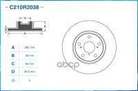 Лот: 21952613. Фото: 2. Тормозной Диск Передний C210r2038... Автозапчасти