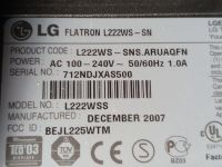Лот: 25631387. Фото: 5. Монитор LG Flatron L222WS