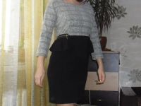Лот: 6488509. Фото: 2. Платье офисное с баской по бокам. Женская одежда