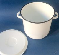 Лот: 5804786. Фото: 4. Кастрюля 5,5 л эмалированная белая... Красноярск