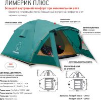 Лот: 7255950. Фото: 2. Палатка Greenell "Лимерик плюс... Туризм