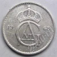 Лот: 353237. Фото: 2. Швеция. 50 оре 1968г. Монеты