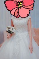 Лот: 14926632. Фото: 2. свадебное платье с кружевом и... Свадебная мода