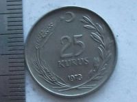 Лот: 8954871. Фото: 7. Монета 25 куруш Турция 1973 Блеск...