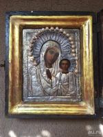 Лот: 13379755. Фото: 5. Икона Богородица в серебряном...
