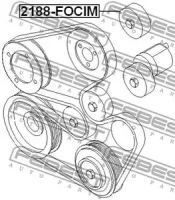 Лот: 25870119. Фото: 2. Ролик обводной FEBEST 2188FOCIM. Автозапчасти