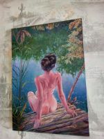 Лот: 17034144. Фото: 3. Продам картину "Девушка у воды... Коллекционирование, моделизм