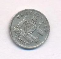 Лот: 8649574. Фото: 2. 3 пенса Австралия 1936г. Серебро. Монеты