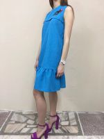 Лот: 9669246. Фото: 3. Платье голубое с нашивкой 44-46. Одежда, обувь, галантерея